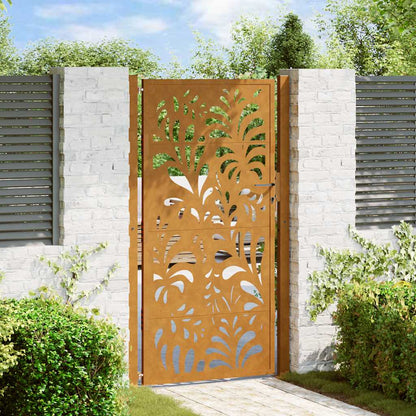Garden Gate 100x200 cm Weathering Steel Wave Design