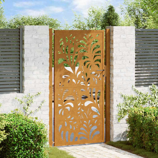 Garden Gate 100x200 cm Weathering Steel Wave Design