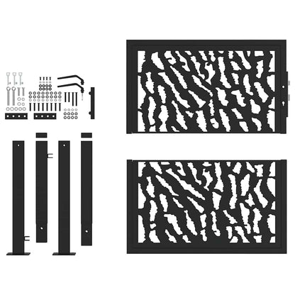 Garden Gate Black 100x100 cm Steel Trace  Design