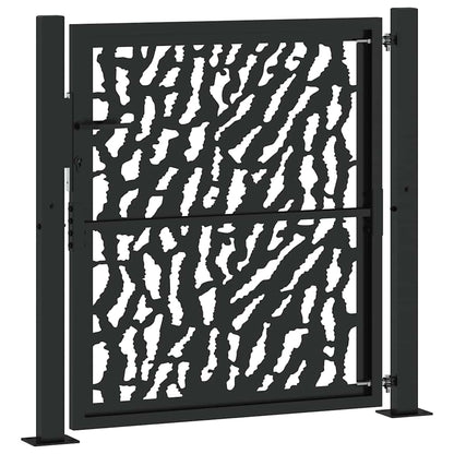 Garden Gate Black 100x100 cm Steel Trace Design