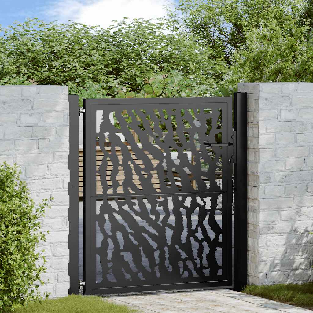 Garden Gate Black 100x100 cm Steel Trace  Design
