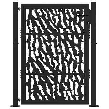 Garden Gate Black 100x125 cm Steel Trace Design