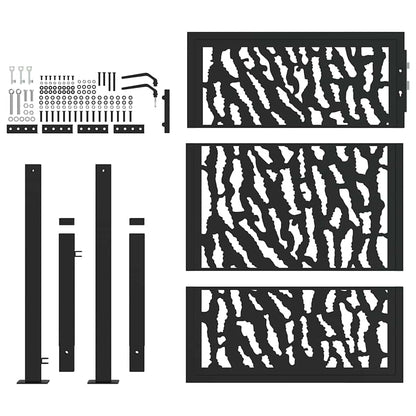 Garden Gate Black 100x125 cm Steel Trace  Design