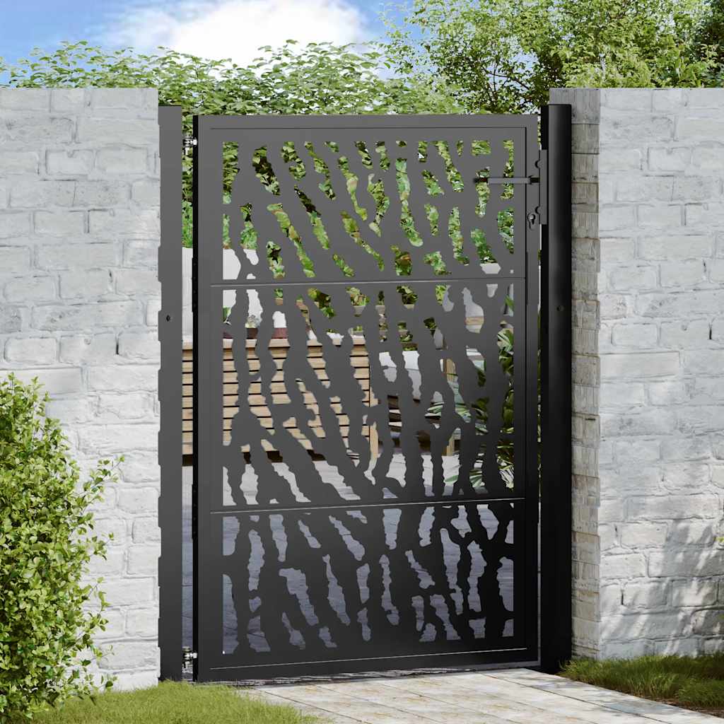 Garden Gate Black 100x125 cm Steel Trace  Design