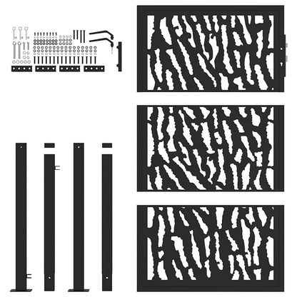 Garden Gate Black 100x150 cm Steel Trace Design