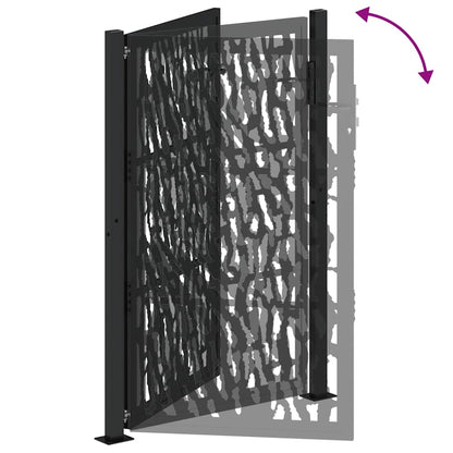 Garden Gate Black 100x150 cm Steel Trace Design