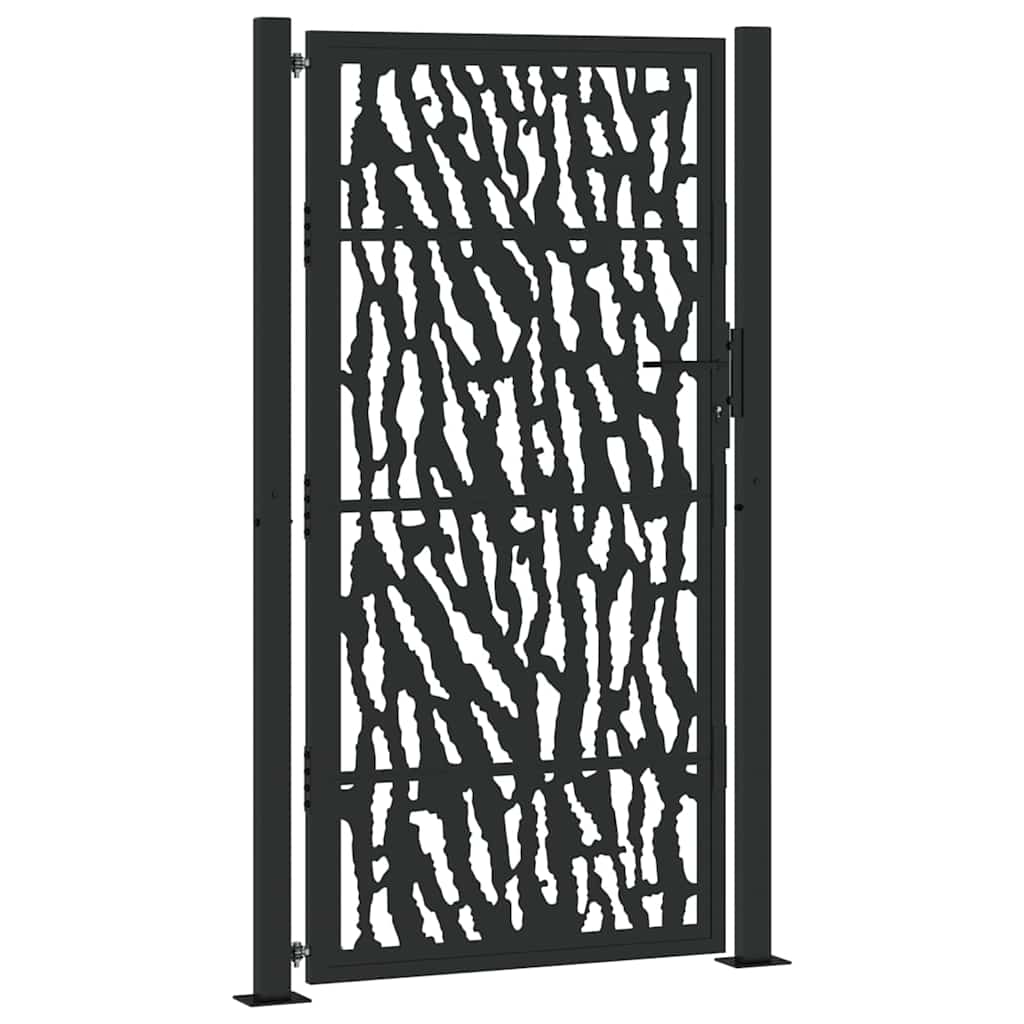 Garden Gate Black 100x175 cm Steel Trace Design