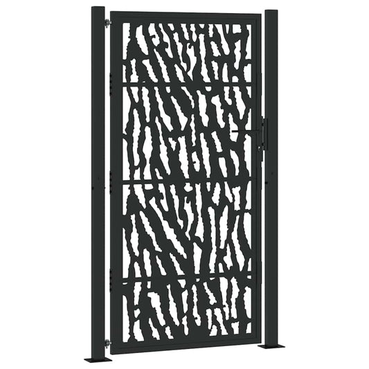 Garden Gate Black 100x175 cm Steel Trace Design