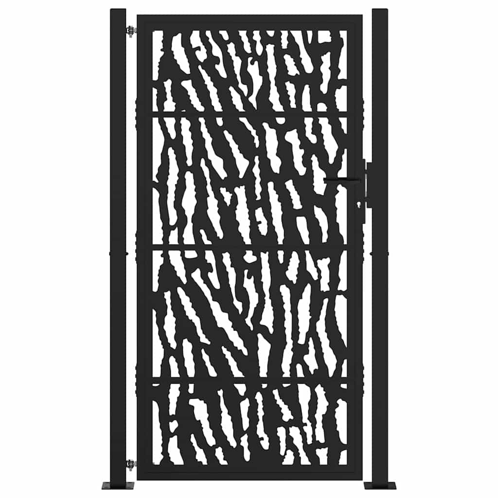 Garden Gate Black 100x175 cm Steel Trace Design