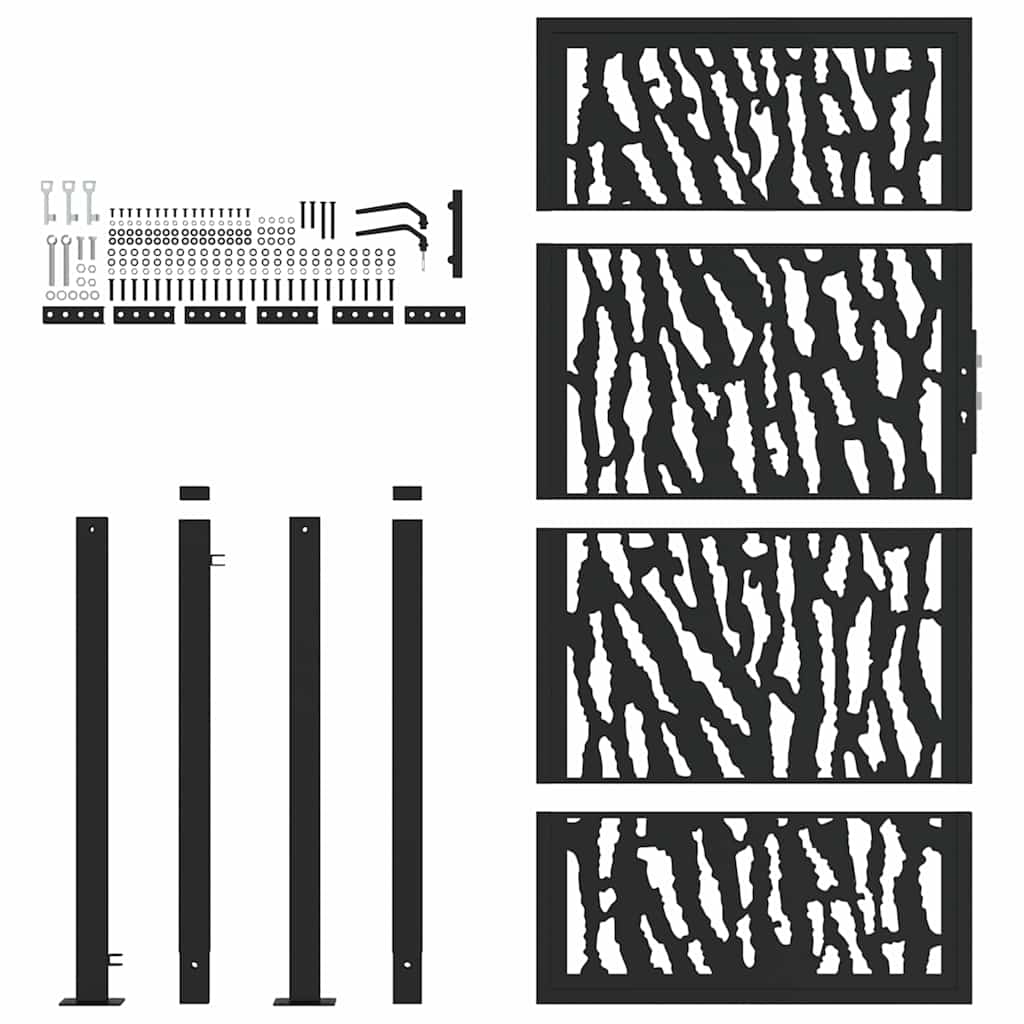 Garden Gate Black 100x175 cm Steel Trace  Design