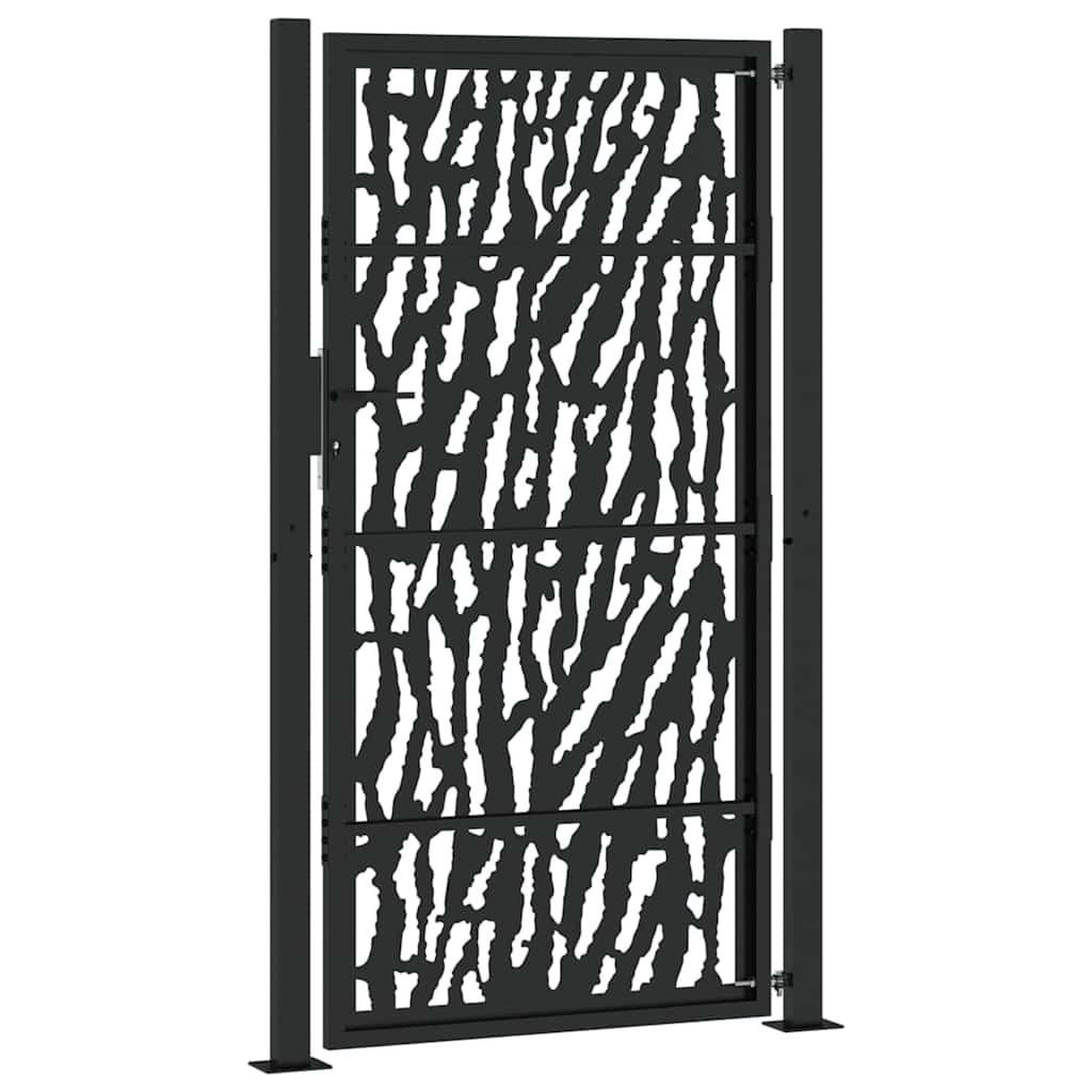 Garden Gate Black 100x175 cm Steel Trace Design