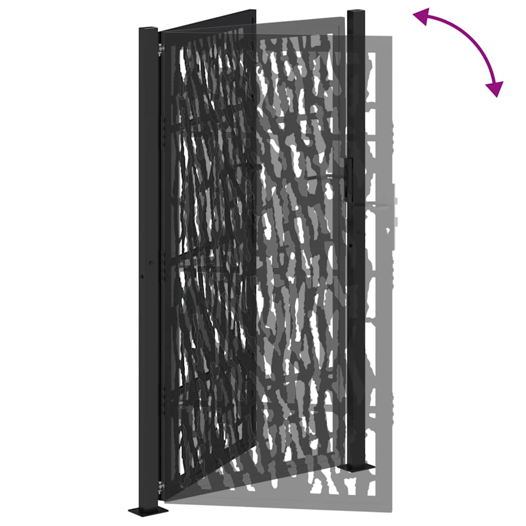 Garden Gate Black 100x175 cm Steel Trace  Design