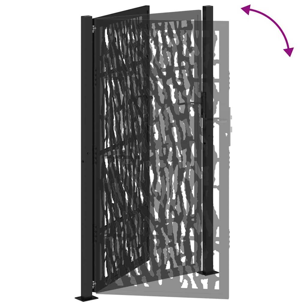 Garden Gate Black 100x175 cm Steel Trace Design