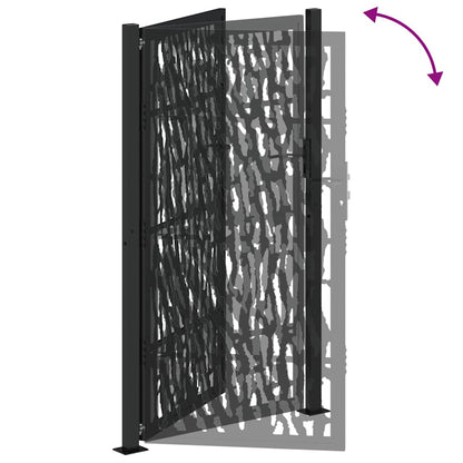 Garden Gate Black 100x175 cm Steel Trace Design