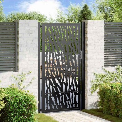 Garden Gate Black 100x175 cm Steel Trace Design