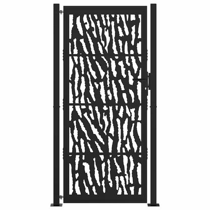 Garden Gate Black 100x200 cm Steel Trace Design