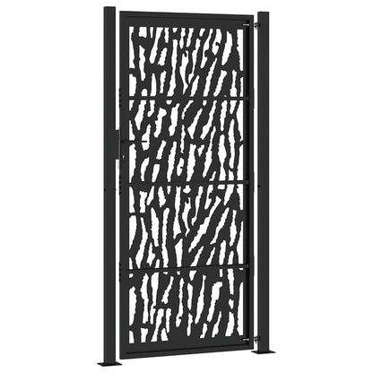 Garden Gate Black 100x200 cm Steel Trace Design