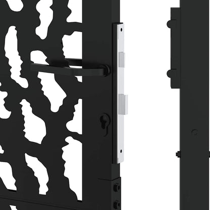 Garden Gate Black 100x200 cm Steel Trace Design