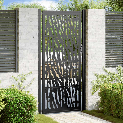 Garden Gate Black 100x200 cm Steel Trace Design