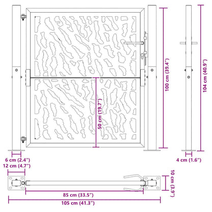 Garden Gate 100x100 cm Weathering Steel Trace Design