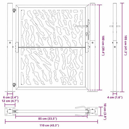 Garden Gate 100x100 cm Weathering Steel Trace Design