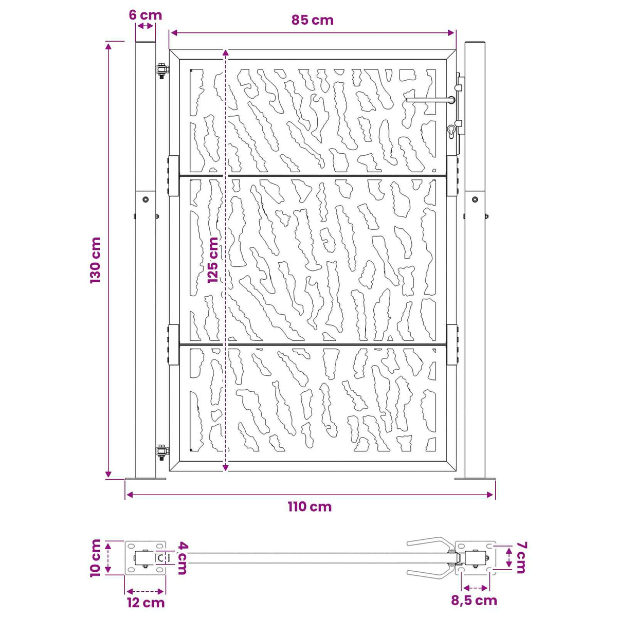 Garden Gate 100x125 cm Weathering Steel Trace Design