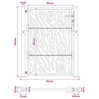 Garden Gate 100x125 cm Weathering Steel Trace Design