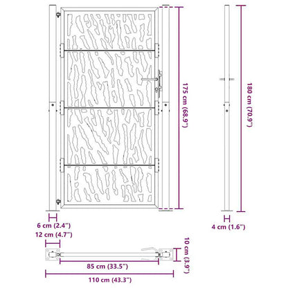 Garden Gate 100x175 cm Weathering Steel Trace Design