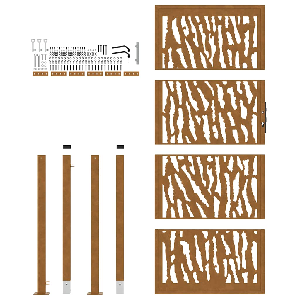 Garden Gate 100x200 cm Weathering Steel Trace Design
