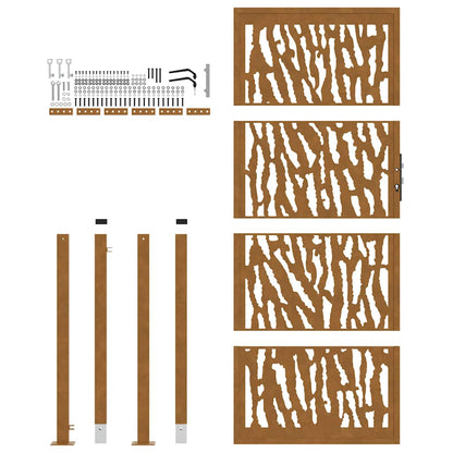 Garden Gate 100x200 cm Weathering Steel Trace Design
