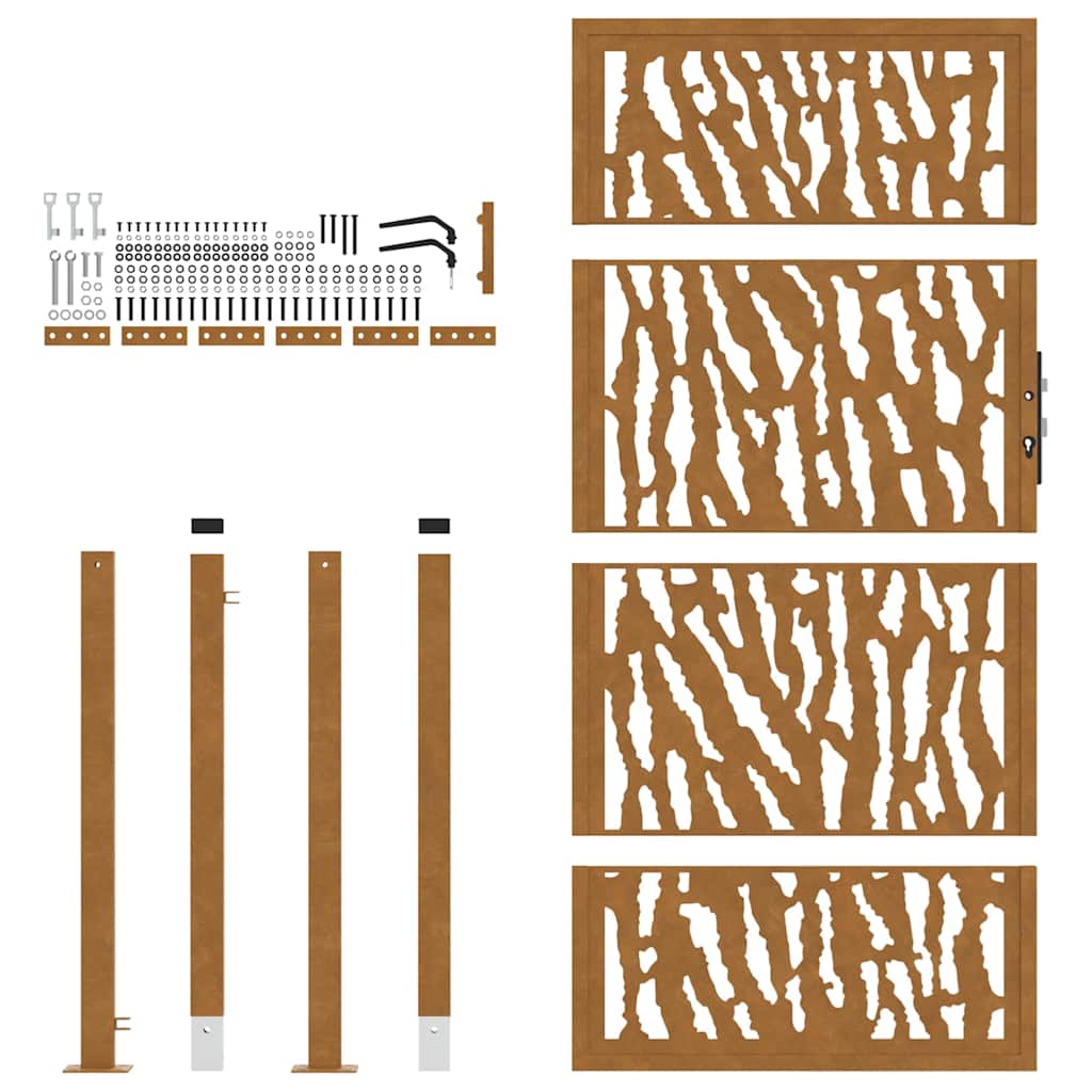 Garden Gate 100x200 cm Weathering Steel Trace Design