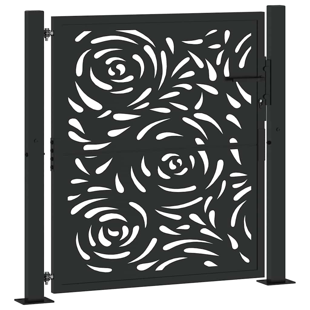 Garden Gate Black 100x100 cm Steel Flame  Design
