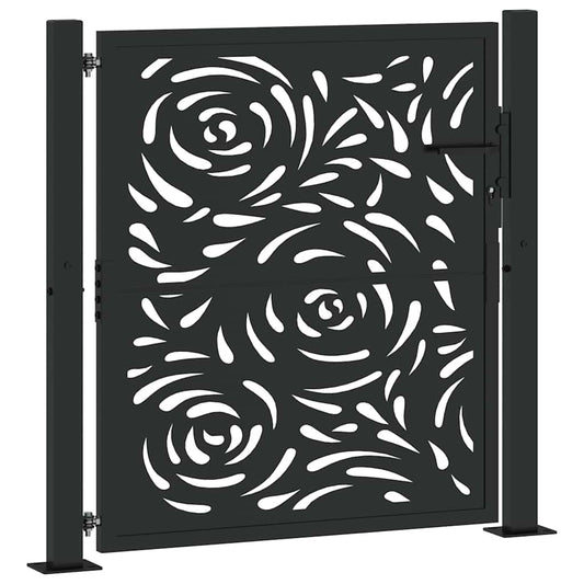 Garden Gate Black 100x100 cm Steel Flame  Design