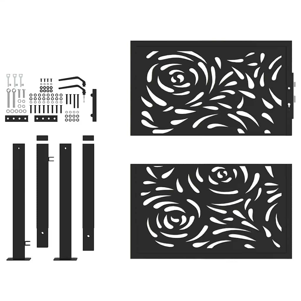 Garden Gate Black 100x100 cm Steel Flame  Design