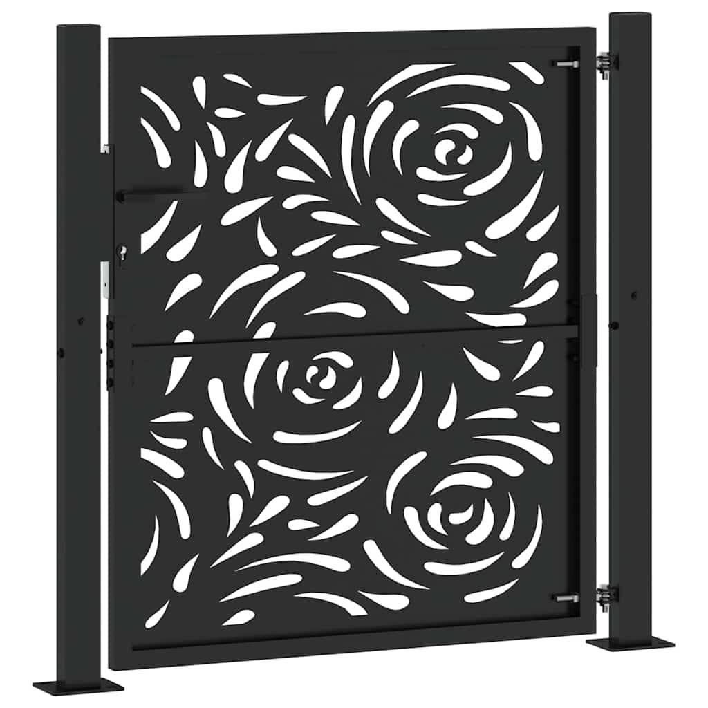 Garden Gate Black 100x100 cm Steel Flame  Design