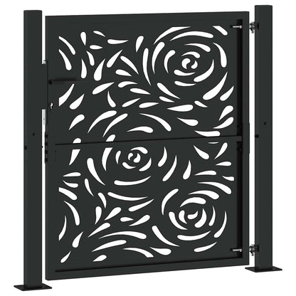 Garden Gate Black 100x100 cm Steel Flame Design