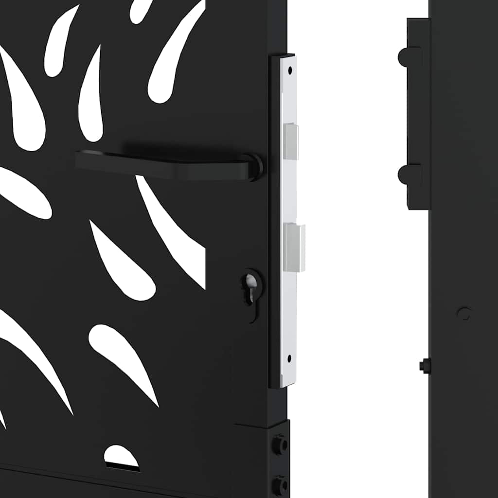 Garden Gate Black 100x100 cm Steel Flame Design