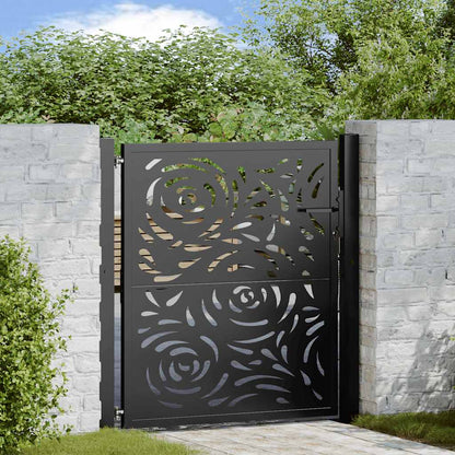 Garden Gate Black 100x100 cm Steel Flame Design