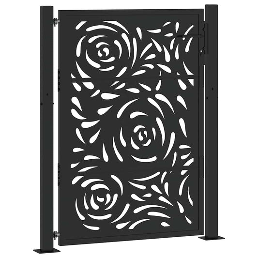 Garden Gate Black 100x125 cm Steel Flame  Design