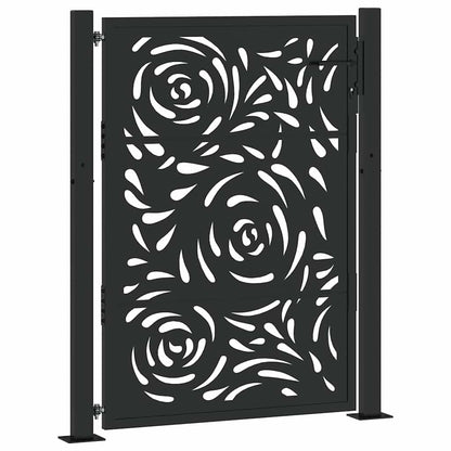 Garden Gate Black 100x125 cm Steel Flame Design