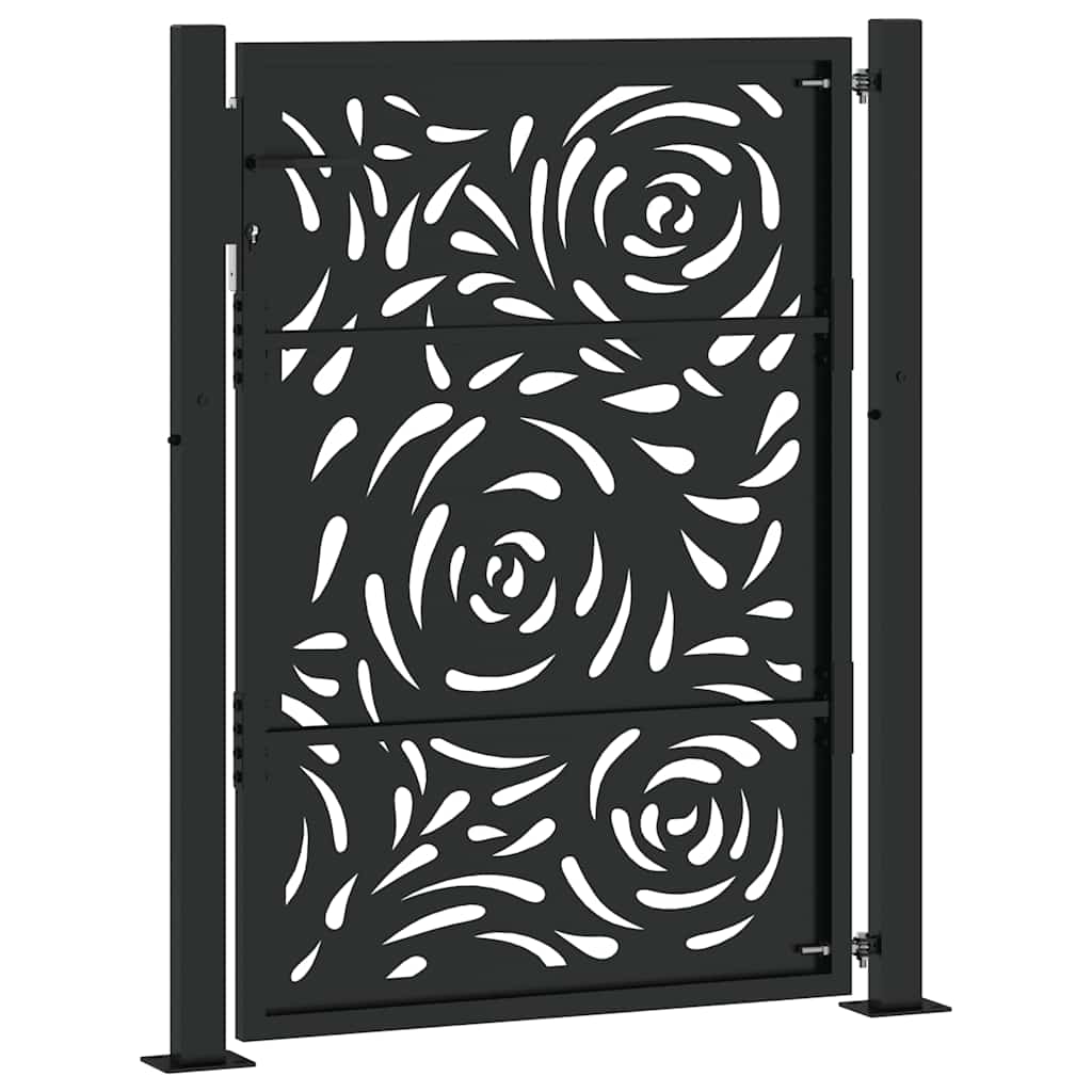Garden Gate Black 100x125 cm Steel Flame  Design