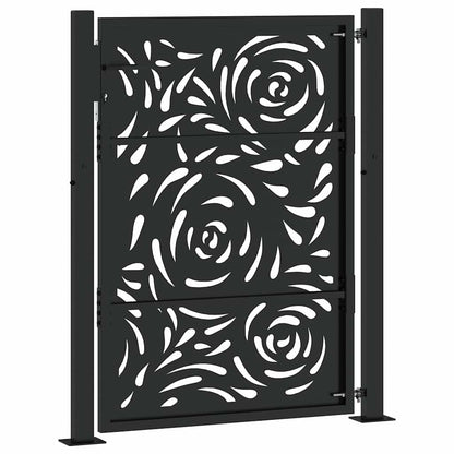 Garden Gate Black 100x125 cm Steel Flame Design