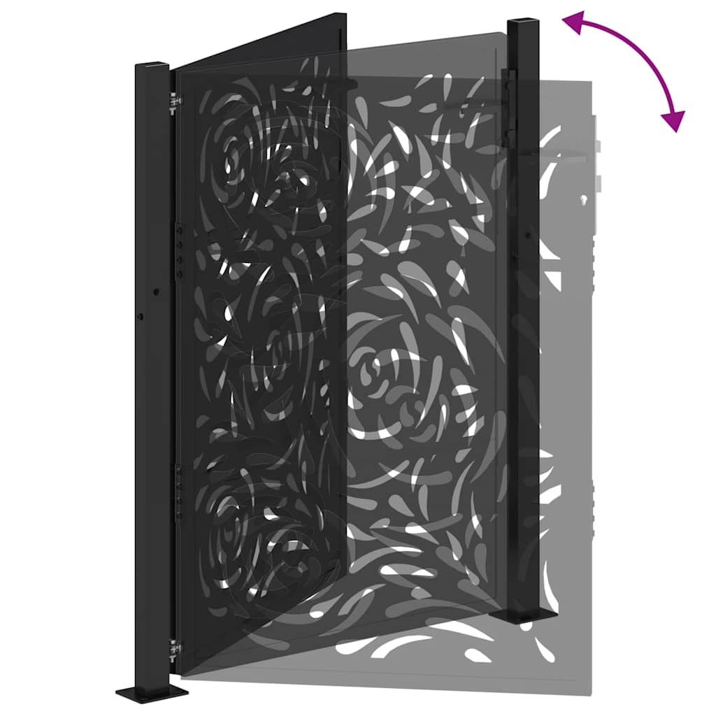 Garden Gate Black 100x125 cm Steel Flame  Design