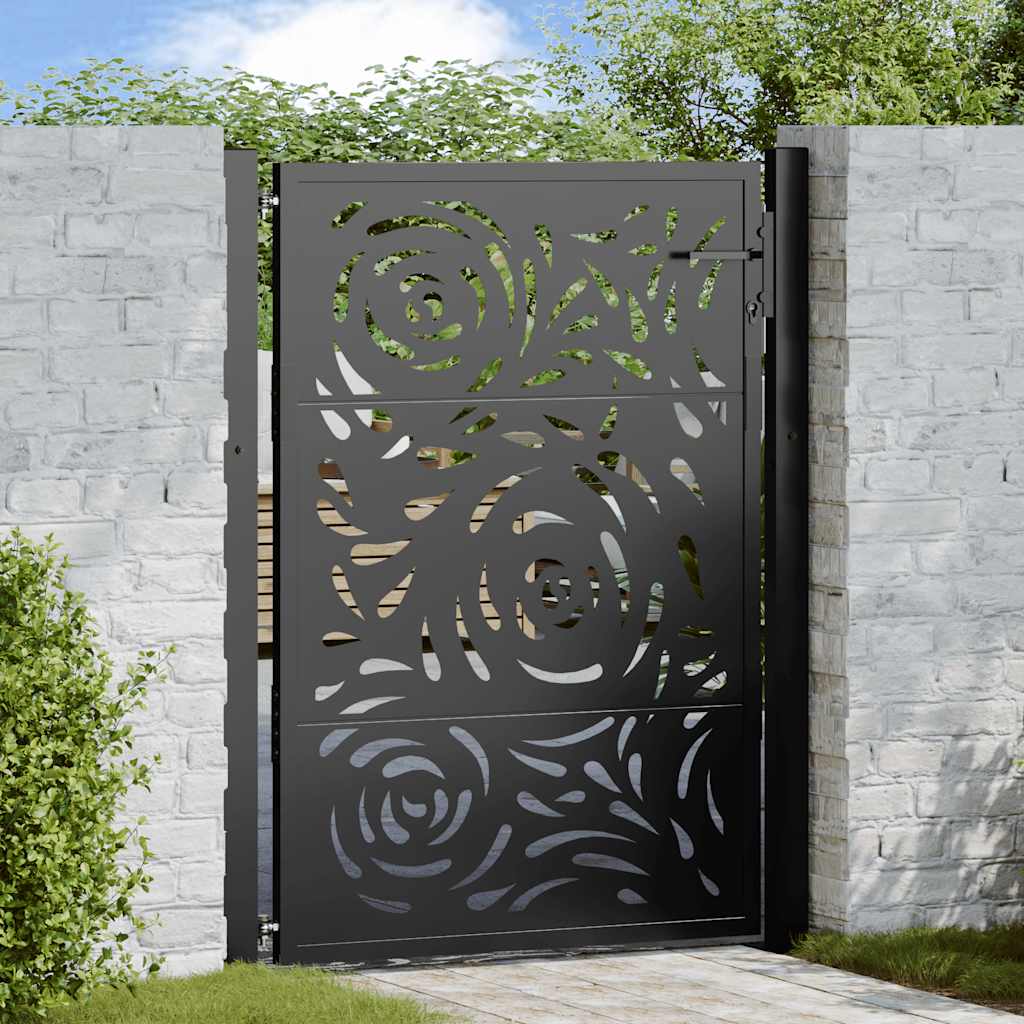 Garden Gate Black 100x125 cm Steel Flame  Design