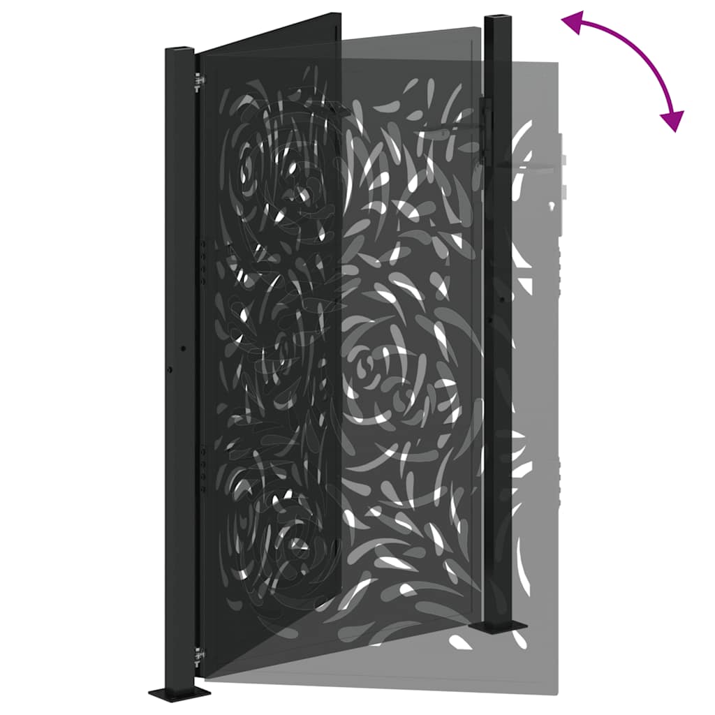 Garden Gate Black 100x150 cm Steel Flame  Design