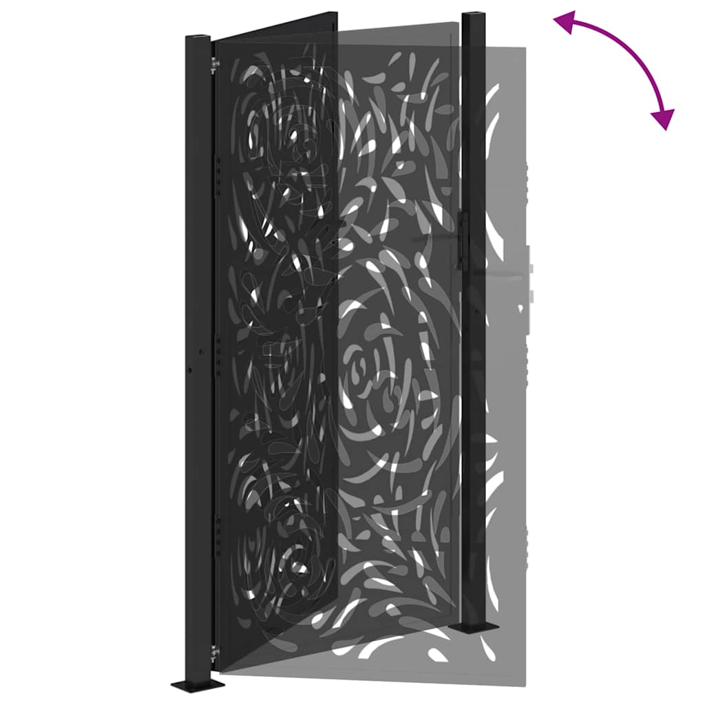 Garden Gate Black 100x175 cm Steel Flame  Design