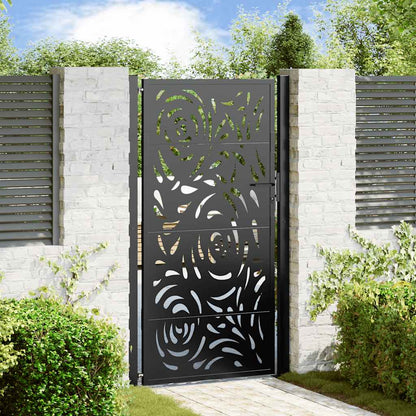 Garden Gate Black 100x175 cm Steel Flame Design