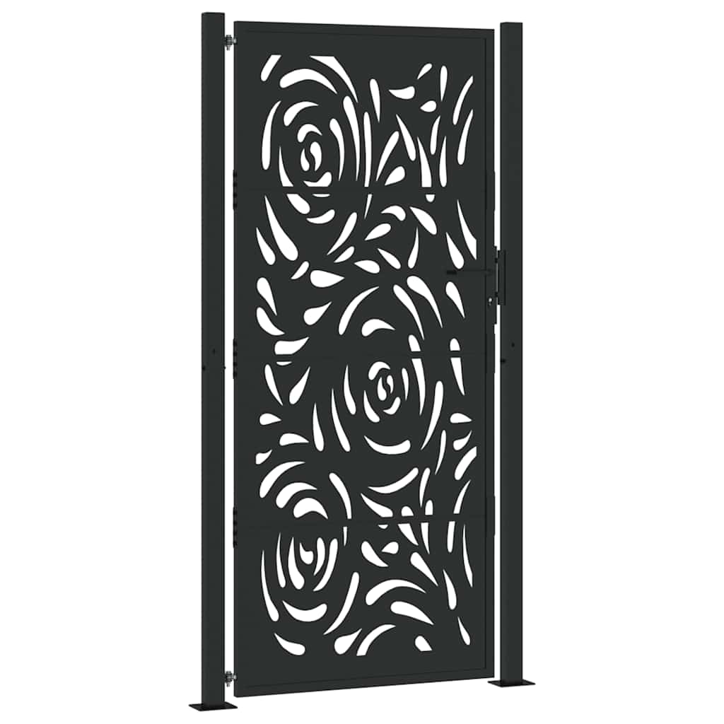 Garden Gate Black 100x200 cm Steel Flame  Design