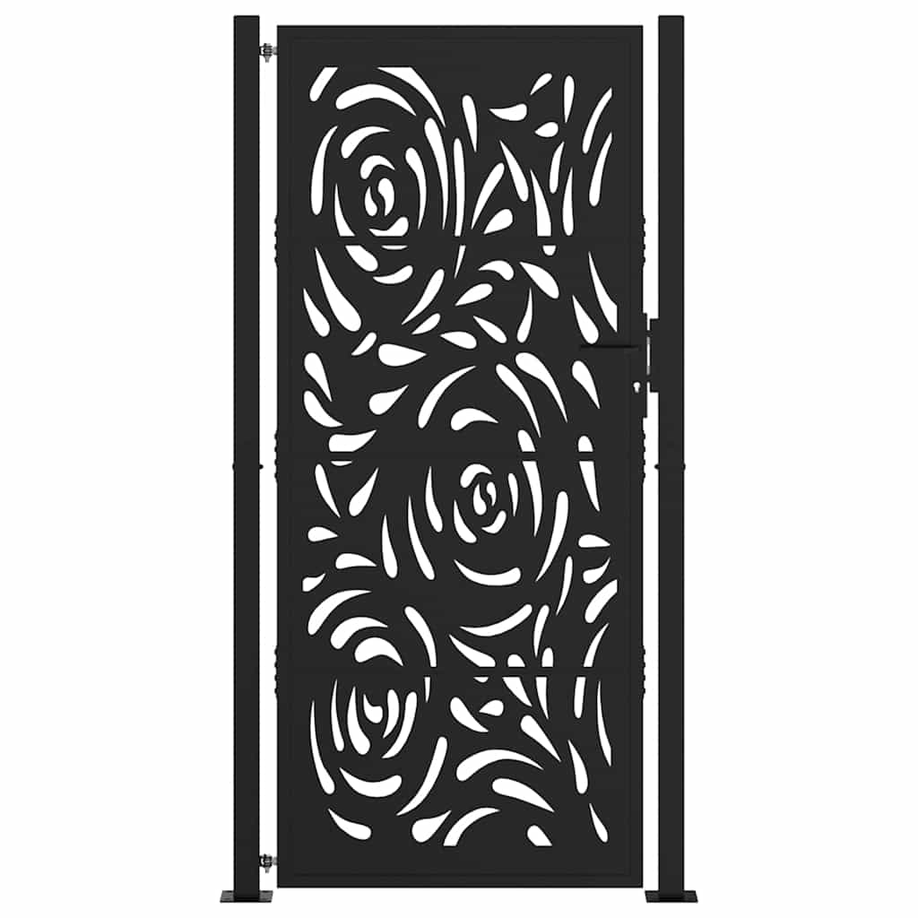 Garden Gate Black 100x200 cm Steel Flame  Design