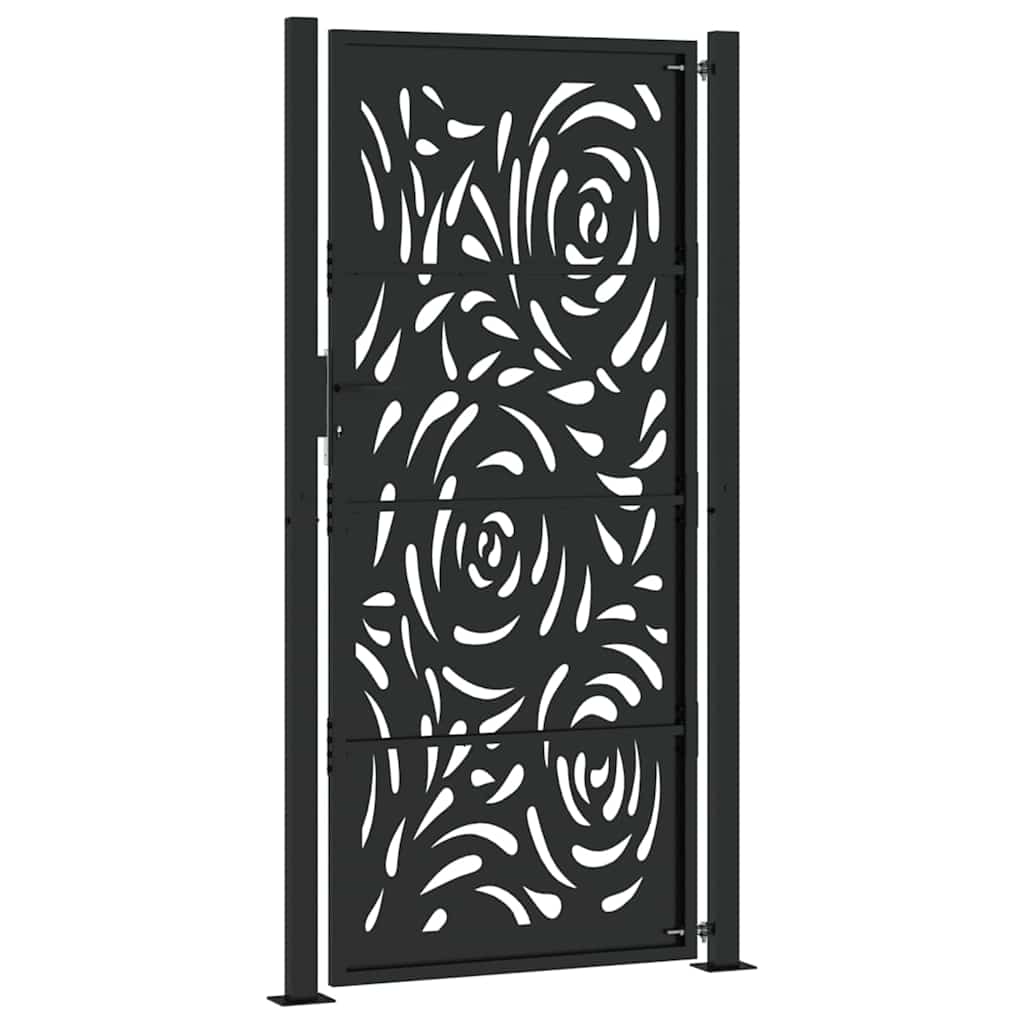 Garden Gate Black 100x200 cm Steel Flame Design